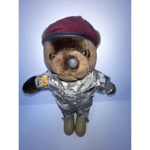 Bear Forces of America Army Airborne Soldier Plush Brown Teddy Bear Camo 10"